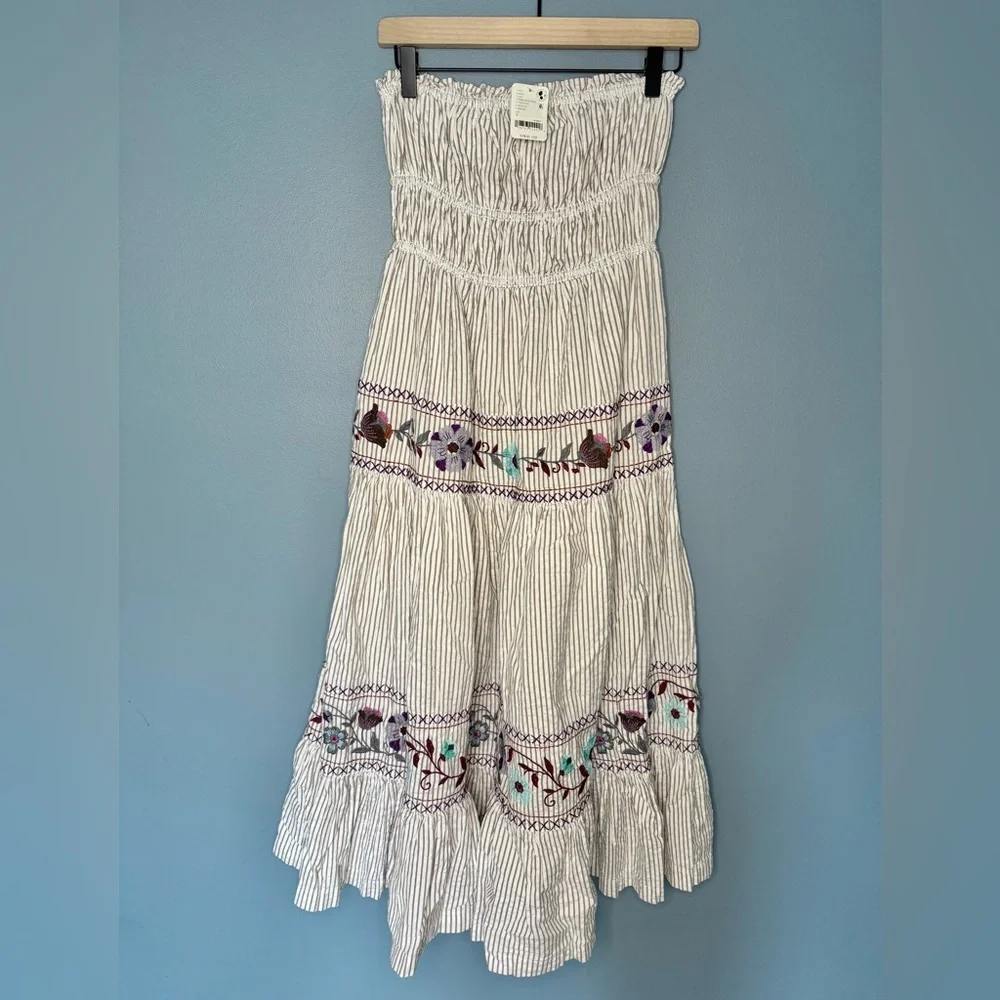 NWT Free People Kalani Embroidered Midi Dress | Size Small